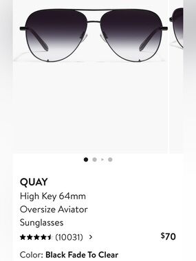 ** Like New .** Quay Australia Oversized Aviator Sunglasses - Black Fade